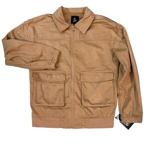 Art Class Utility Zip Jacket – Craft Tan – Size M (8) kids unisex school uniform